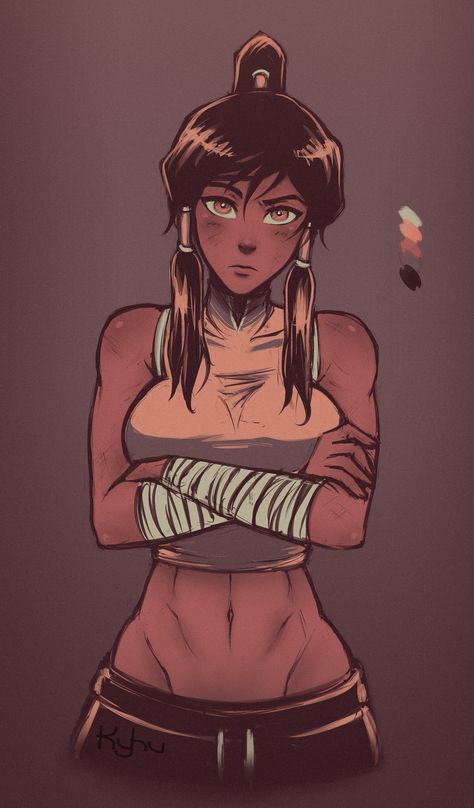 post-spar korra by KYHUart.deviantart.com on @deviantART Female Flexing Reference, Chicas Punk Rock, Avatar Korra, Avatar Series, Korra Avatar, Avatar Cartoon, Avatar Fan Art, Avatar The Last Airbender Art, Avatar Characters