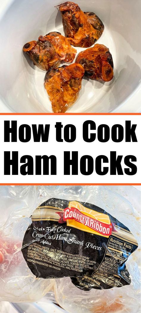 Best way of how to cook ham hocks is here! Use your Crockpot with beans for a soup and it becomes a hearty one pot meal. Don't waste these, they have tons of smoked flavor! Ham Hocks Instant Pot, Instapot Ham Hocks And Beans, Cooking Ham Hocks, Slow Cooker Ham Hock, Instant Pot Ham Hock And Beans, Ham Hock Slow Cooker, Crockpot Ham And Potatoes, Ham Hocks And Beans, Ham Hock Soup