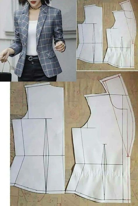 Detail Couture, Projek Menjahit, Blazer Pattern, Sewing Clothes Women, Fashion Design Patterns, Sewing Tutorials Clothes, Fashion Sewing Tutorials, Jacket Pattern Sewing, Blouse Pattern Sewing