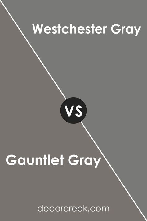 Gauntlet Gray SW 7019 by Sherwin Williams vs Westchester Gray SW 2849 by Sherwin Williams Sherwin Williams Westchester Gray Exterior, Westchester Gray Sherwin Williams, Westchester Gray, Gray Sherwin Williams, Basement Colors, Gauntlet Gray, Zyla Colors, Gray Exterior, Sherwin Williams Gray