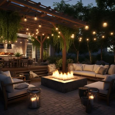 15+ Creative Outdoor Living Space Ideas to Revamp Your Backyard • 333+ Images • [ArtFacade] Cosy Garden, Patio Grande, Outdoor Patio Designs, Garden Modern, Backyard Renovations, Backyard Remodel, Backyard Lighting, Large Backyard, Backyard Inspiration