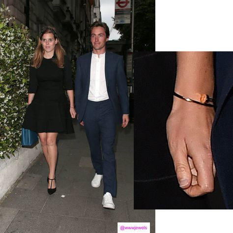 Princess Beatrice wears a $6.8K Cartier bracelet with boyfriend's initial engraved on it Celebrities Wearing Cartier, Cara Delevingne And Ashley Benson, Boyfriend Initials, Dating Anniversary, Celebrity Jewelry, Cartier Bracelet, Princess Beatrice, Ashley Benson, Cartier Jewelry