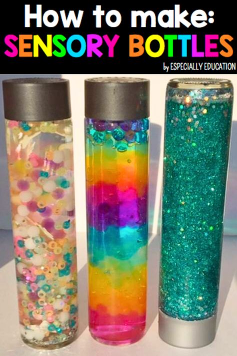 Diy Sensory Bottles, Glitter Bottles, Diy Sensory, Sensory Bottle, Sensory Crafts, Sensory Bottles, Sensory Room, Diy Bottle, How To Make Diy