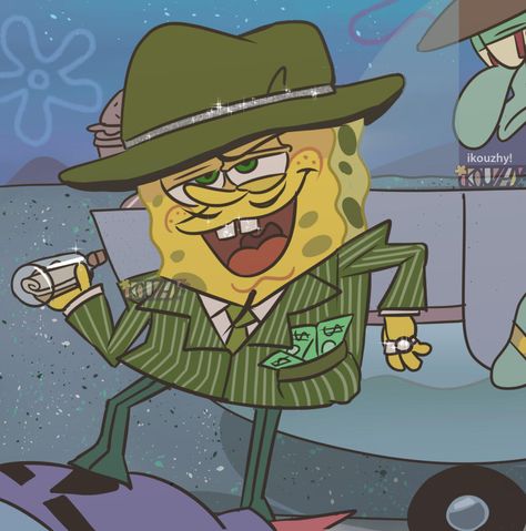 Gangster Spongebob, Gangster Wallpaper, Spongebob Drawings, Dope Cartoons, Spongebob Painting, Spongebob Patrick, Go Wallpaper, Spongebob Wallpaper, Swag Cartoon