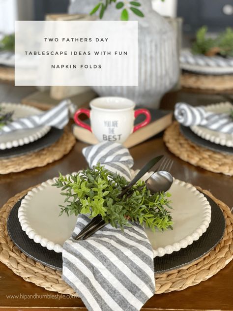 Creating A Unique Tablescape | Decor Tips and Tricks Christmas Table Setting Ideas, Decor Tips And Tricks, Easy Napkin Folding, Table Setting Ideas, Christmas Table Setting, Tall Candlesticks, Unique Tablescape, Tablescape Ideas, Dads Favorite