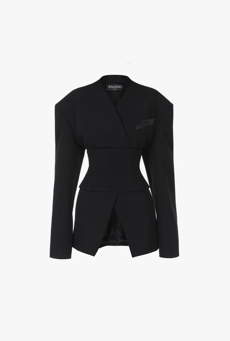 Balmain designer Blazers & Jackets for women Balmain Aesthetic, Blazer Jackets For Women, Blazer Designs, Jacket Design, Kpop Fashion Outfits, Performance Outfit, Fancy Outfits, Wool Jacket, Mode Inspo