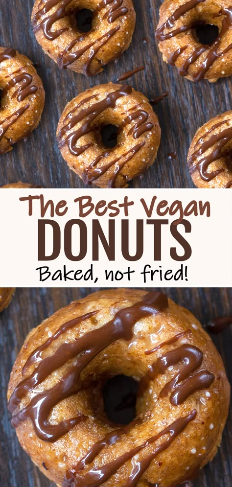 How To Make Vegan Donuts At Home (The Best Easy Recipe) Vegan Donuts Baked, Dairy Free Donuts, Healthy Donuts Recipe, Vegan Donut Recipe, Donuts At Home, Vegan Doughnuts, Easy Donut Recipe, Healthy Donuts, Vegan Baking Recipes