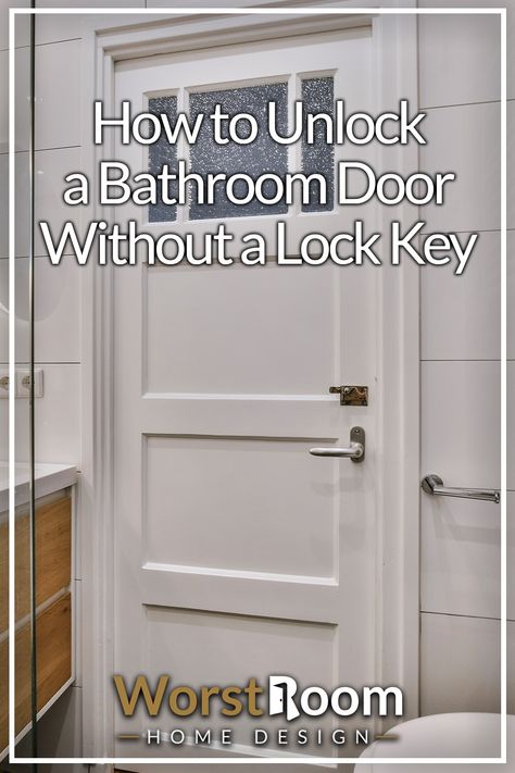 How to Unlock a Bathroom Door Without a Lock Key How To Unlock A Locked Door, Outside Bathroom, Bathroom Door Lock, Bathroom Door Locks, Bathroom Door, Locks & Key, Bathroom Doors, Find Yourself, Door Lock