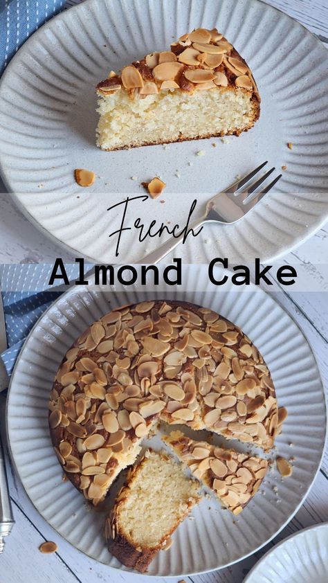 Deliciously moist crumb with hint of citrus, this French Almond cake is a fuss free recipe all done in one mixing bowl. July Meal Plan, French Almond Cake, Blueberry Loaf Cakes, Curd Cake, Lemon Blueberry Loaf, French Apple Tart, Tea Time Treats, French Almond, Blueberry Loaf