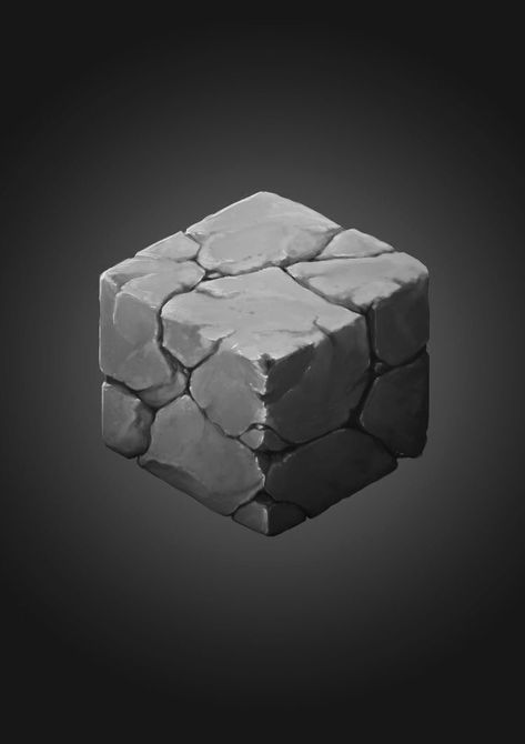 Stone Texture Tutorial, Texture Cubes, Drawing Stone, Stone Texture Drawing, Stone Concept Art, Rock Texture Drawing, Rock Texture, Stone Drawing, Stone Blocks