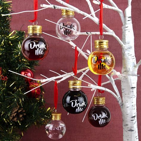 You Can Get Booze Filled Christmas Ornaments To Make The Holidays Extra Jolly Alcohol Christmas Tree, Booze Balls Ornaments, Filled Christmas Ornaments, Bubble Christmas, Chocolate Letters, Ornaments To Make, Van Gogh Almond Blossom, Holiday Favors, Christmas Cocktail