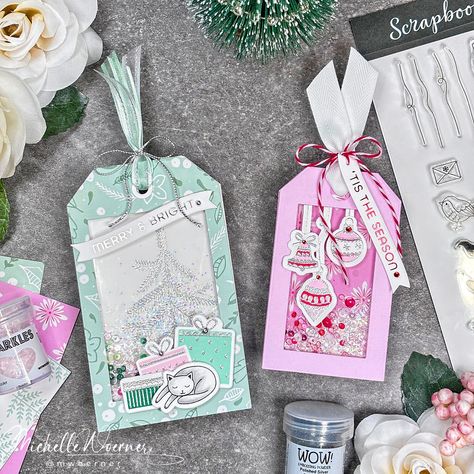 Shaker Tags Ideas, Shaker Tags, Umbrella Craft, Clear Acrylic Stamps, Spellbinders Cards, Home For Christmas, Card Making Kits, Stamp Projects, Christmas Bundle