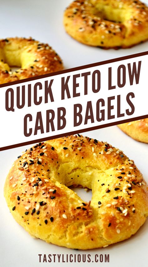 These keto bagels are the chewiest and the most delicious ones that you’ll ever try. To make these gluten-free, low-carb bagels, you’ll need only 6 simple ingredients and a seasoning of your choice to top them off with. With these bagels, you can make the best keto breakfast sandwich that is insanely low carb. keto low carb bagels recipe \ easy keto everything bagel recipe \ Gluten Free & Keto Bagels \ keto-friendly bagel recipe Everything Bagels Recipe, Low Carb Bread Alternatives, Keto Everything, Keto Flour, Everything Bagels, Bagels Recipe, Low Carb Bagels, Bagel Bites, Keto Bagels