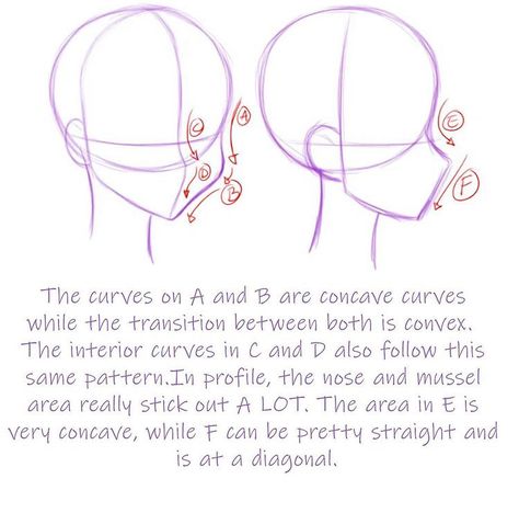 Alt Side Profile Drawing, Anime Head Profile Reference, Head Refrence Art, How To Draw Anime Side Profile, How To Draw Side Profile Hair, Side Profile Base, Side Profile Tut, Sketch Toturials, Face Profile Drawing