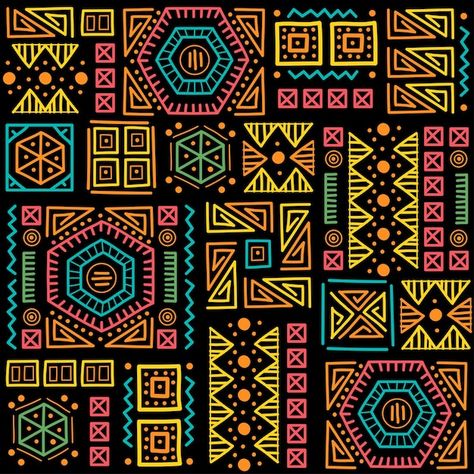 Mayan patchwork seamless pattern bright ... | Premium Vector #Freepik #vector #tribal-pattern #african-pattern #patchwork #african-tribal African Pattern Fabric, Multicolor Background, African Vibes, Boho Background, African Pattern Design, Geometric Pattern Art, Print Design Art, Geometric Pattern Design, Zigzag Pattern