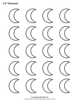 Printable Crescent Templates Shape Outlines, Stars Template, Doodle Template, Moon Outline, Draw Zentangle, Royal Icing Templates, Moon Printable, Macaron Template, Eid Cake