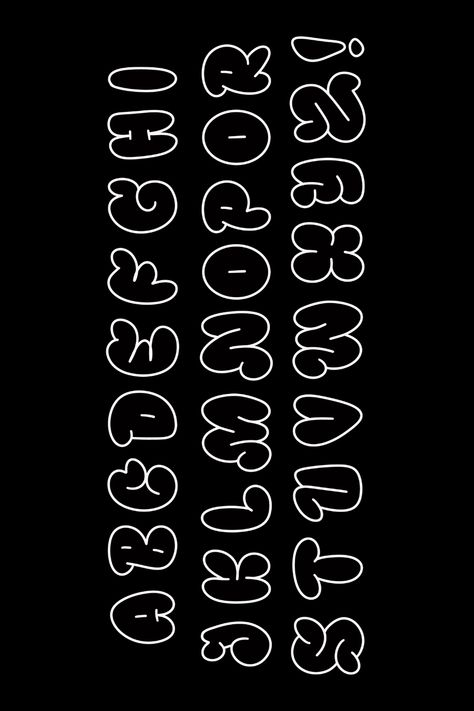 Bubble Font Alphabet Graffiti Lettering Tutorial, Bubble Fonts Alphabet Graffiti, Bubble Fonts Alphabet, Full Alphabet Fonts, Bubble Writing Font, Font Graffiti, Fat Font, Fonts Bubble, Font Numbers