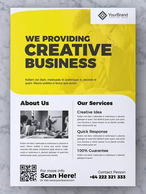 Corporate Business Flyer Template AI, EPS, PSD - Print ready : CMYK, 300 dpi. Download Hospital Poster, Booklet Cover Design, Print Design Brochure, Flyers Design, Flyer Design Layout, Flyer Printing, Flyer Design Inspiration, Architecture Quotes, Flyer Ideas