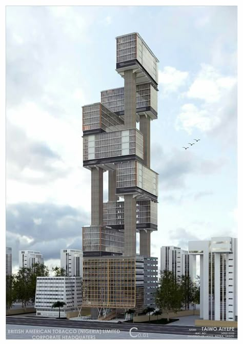 BATN CHQ - Aiyepe Clustered Form Architecture, Mix Volumes In Architecture, Hybrid Building Architecture, Clustered Architecture, Cluster Architecture, Mixed Use Building, Architecture Photography Buildings, Form Architecture, Architecture Design Presentation