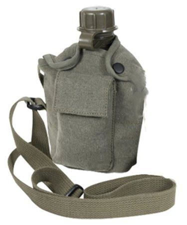 Amazon.com : Rothco Vintage Canteen Carry : Camping Canteens : Sports & Outdoors Water Canteen, Vintage Camping, Bug Out Bag, Vintage Canvas, Survival Gear, Maze Runner, Retro Look, Hook And Loop, Sling Backpack