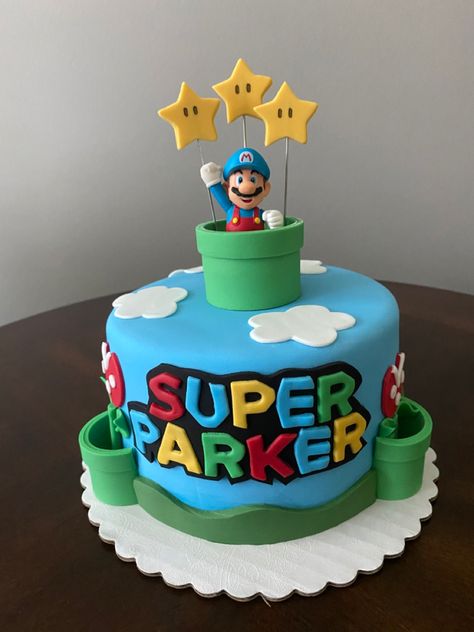 Supermario Cakes, Super Mario Brothers Cake, Bowser Party, Super Mario Birthday Cake, Gymnastics Birthday Cakes, Mario Bros Birthday Party Ideas, Mario Birthday Cake, Mario Bowser, Mario Bros Cake