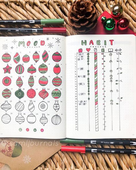 Journal Tracker Ideas, Bullet Journal Tracker Ideas, Bujo Trackers, Bullet Journal Christmas, December Bullet Journal, Journal Tracker, Tracker Ideas, Habit Tracker Bullet Journal, Bullet Journal Paper