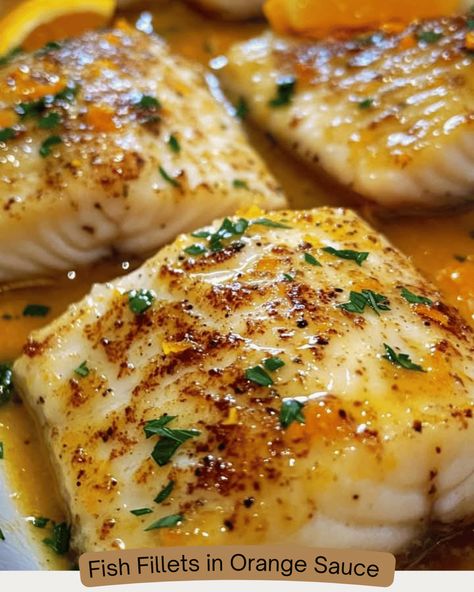 Fish Fillets in Orange Sauce - wikemy Fish With Orange Sauce, Alaskan Fish Recipes, Sauce For Grilled Fish, Orange Ruffy Recipes, Triple Tail Fish Recipe, Fish Crockpot Recipes, Baked Whiting Fish Recipes, Roughy Fish Recipe, Red Snapper Filet Recipes