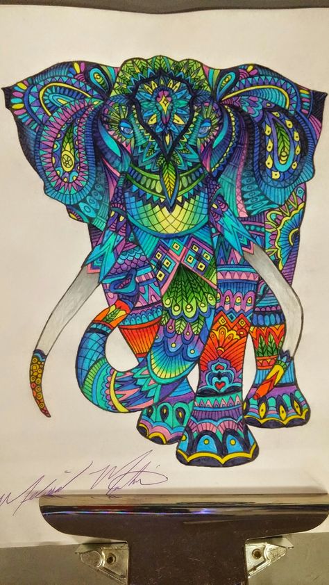 #Adult Coloring #Colorful #Colored Pencils #Prisma #Completed #Finished #Elephant #Beautiful #Animals #Jungle #Enchanted #Love Zentangle Animals Art, Finished Coloring Pages, Elephant Coloring Page, Gardens Coloring Book, Adult Coloring Designs, Free Adult Coloring Pages, Colored Pencil Techniques, Secret Gardens, Printable Adult Coloring Pages