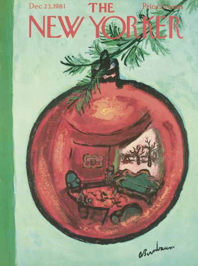 Abe Birnbaum : Cover art for The New Yorker 1923 - 23 December 1961 New Yorker December, New Yorker Cover, The New Yorker Magazine, New Yorker Magazine, New Yorker Covers, Christmas Cover, December 23, Christmas Poster, Christmas Illustration