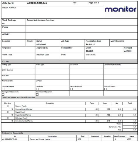 Engineering Job Card Template Free Microsoft Excel Intended For 11+ Service Job Card Template Job Card Template, Automotive Workshop, Engineering Workshop, Trading Card Template, Pamphlet Template, Card Template Free, Template Images, Visiting Card Templates, Job Cards