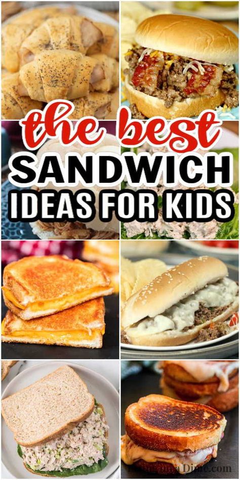 Lunch does not have to be boring with these delicious sandwich ideas for kids. We have ideas that even the pickiest eaters will enjoy. These are the best sandwich ideas for lunch or for dinner! #eatingonadime #sandwichrecipes #sandwichideas Sandwiches For Picky Eaters, Lunchmeat Sandwich Ideas, Kid Friendly Sandwiches, Kid Sandwich Ideas, Cheap Sandwich Ideas, School Sandwich Ideas, Kids Sandwich Ideas, Sandwich Ideas For Kids, Sandwich Ideas For Lunch