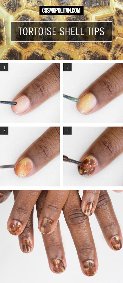 You're obsessed with your tortoise shell sunglasses, so why not try this tortoise shell design on your digits? Tortoise Nail, Tortoise Shell Nails, Snake Skin Nails, Fall Toe Nails, Shell Nails, Diy Nails Stickers, Tortoise Care, Diy Pedicure, Galapagos Tortoise