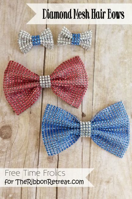 4th of July Diamond Mesh Hair Bows - The Ribbon Retreat Blog Hairbow Tutorials, Boutique Displays, Beading Board, Diy Tutus, Leather Hair Accessories, Ribbon Sculptures, Ribbon Ideas, Craft Flowers, Mesh Bows