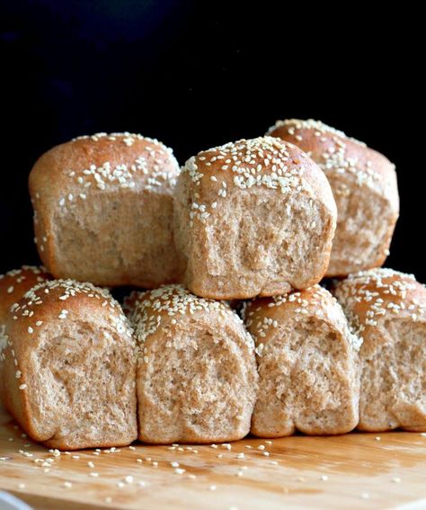 Soft Whole Wheat Dinner Rolls with Tanzhong starter - Vegan Richa Dinner Rolls Vegan, Whole Wheat Dinner Rolls, Wheat Dinner Rolls, Wheat Rolls, Whole Wheat Rolls, Savory Baking, Yeast Packet, Bread Container, Vegan Richa