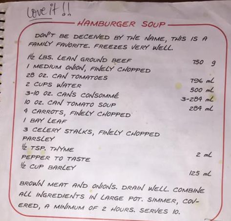 Basic Soup Recipe, Soup Hamburger, Fall Favorites Recipes, Cream Soup Recipes, Hamburger Soup, Soup Broth, Roast Beef Recipes, Diner Recipes, Delicious Soup Recipes