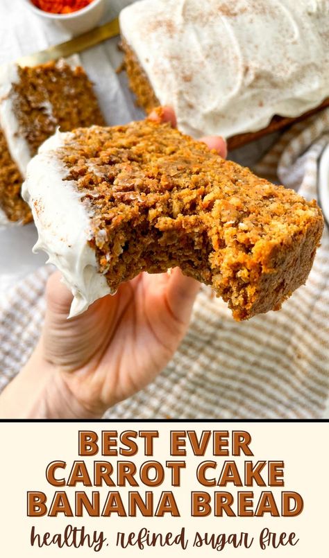 Vegan Carrot Cake Banana Bread, Healthy Carrot Cake Dessert, Banana And Carrot Cake Recipe, Paleo Carrot Cake Banana Bread, Gluten Free Carrot Banana Bread, Banana Carrot Coconut Bread, Vegan Carrot Bread, Banana Carrot Oatmeal Bread, Healthy Banana Carrot Bread