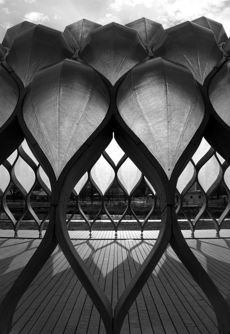 Bulge by Lucas Vasilko, via Behance Shape Photography, Architecture Art Nouveau, Magic Places, Geometric Architecture, Geometric Solids, Parametric Design, Black And White Photograph, Organic Architecture, Structure Architecture