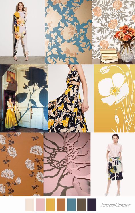 FLORAL SILHOUETTE Pattern Curator, Fashion Trend Forecast, Floral Silhouette, Floral Trends, Mood Colors, Fashion Forecasting, Colour Trends, Print And Pattern, Floral Prints Pattern