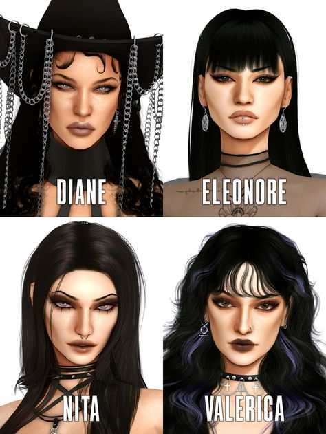 Sims4 Occult Cc, Goth Hair Cc Sims 4, Sims 4 Bayonetta, Sims 4 Black And White Hair, Sims4 Resident Evil Cc, Sims 4 Gothic Hair, Sims 4 Werewolves Cc, Sims 4 Vampire Hair Cc, Sims 4 Mafia House