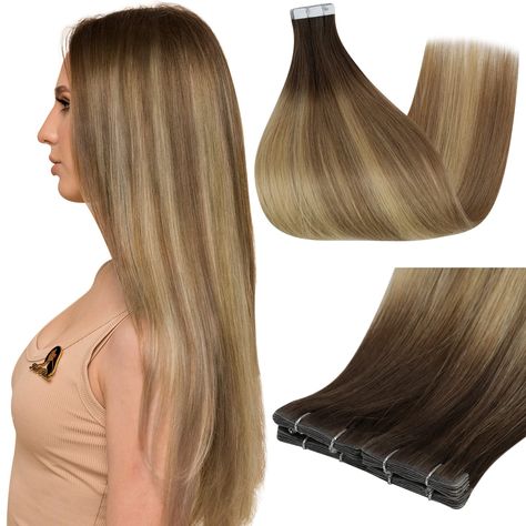 PRICES MAY VARY. Seamless And Natural Blend: Tape in Extension Seamlessly Blend With Your Natural Hair,Creating A Natural-Looking Hairstyle And Providing A Undetectable Look;Add Length,Volume,Or Highlight,Tape Extension Give You The Flexibility to Create Endless Hairstyle Strong Tape: Our Hair Extensions Are Double-Sided Tape With Strong Glue,Powerful And Hypoallergenic;They Can Be Re-Taped And Re-Applied,It Is Completely Invisible And Looks Very Natural;Just Like Your Own Hair - Curl, Straighte Natural Straight Hair, Hair Tape, Tape In Extensions, Voluminous Hair, Remy Hair Extensions, Ash Brown, Remy Human Hair Extensions, Hair Shine, Tape In Hair Extensions