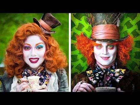 Mad Hatter Tea Party Makeup, Easy Mad Hatter Makeup For Women, Womens Mad Hatter Costume, Mad Hatter Makeup Ideas, Diy Mad Hatter Costume For Women, Mad Hatter Makeup For Women, Mad Hatter Makeup Tutorial, Mad Hatter Diy Costume, Tim Burton Makeup