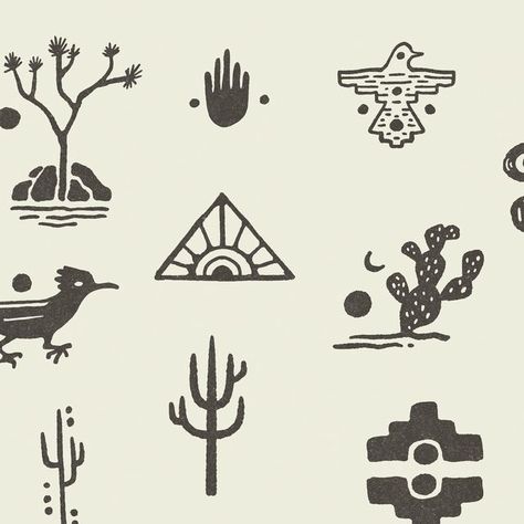 Kinsey Hotchkiss on Instagram: "desert doodles :) . . . #illustration #illustrationartists #illustragram #illustrator #illustratorsofinstagram #illustration_best #illustrations #illustrationart #truegrittexturesupply #art #artist #artistsoninstagram #graphicdesign #graphicdesigner #graphicdesigners #distressedunrest #designart #adventureart #outdoorart #flash #flashsheet #flashsheets #flashtattoo #flashtattoos #tattooideas #tattooidea #tattoos #tattooart #tattoodesign #minimalisttattoo" Desert Plants Illustration, Southwestern Illustration, Desert Symbols, Desert Doodles, Cactus Drawings, Mexican Illustration, Sand Logo, Desert Tattoo, Clay Workshop