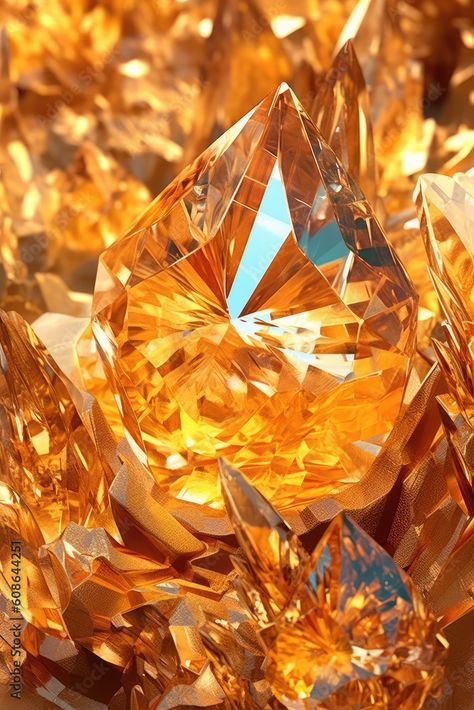 Topaz Aesthetic, Diamond Theme, Magic Stones, Crystal Aesthetic, Classy Tattoos, Orange Crystals, Crystal Magic, Flower Background Wallpaper, Yellow Aesthetic