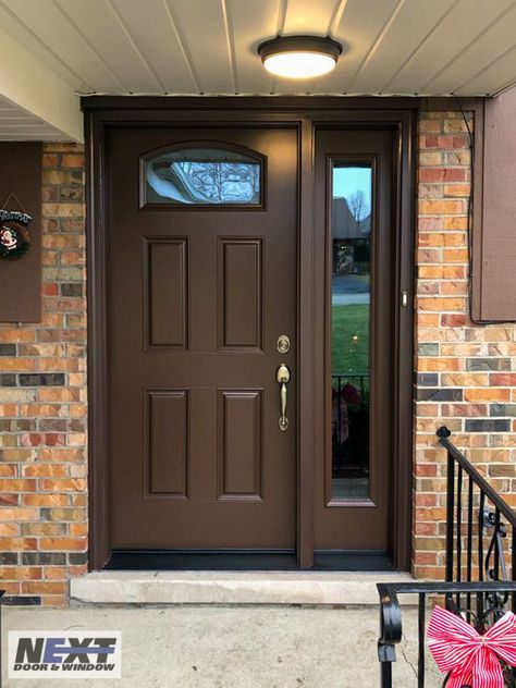 Brown Front Door, New Door Design, Brown Front Doors, Flat Door, House Front Door Design, Front Door Paint Colors, Wooden Front Door Design, Brown Doors, Home Door Design