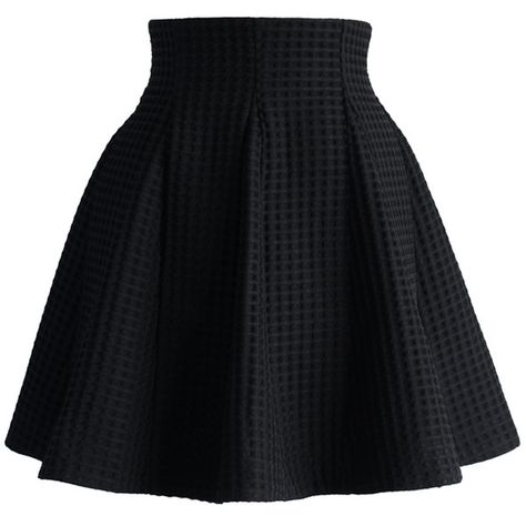 Chicwish Black Skater Skirt in Waffle Pattern ($42) ❤ liked on Polyvore featuring skirts, black, flared skirt, mini skirt, black flare skirt, black mini skirt and print mini skirt Mini Circle Skirt, Black Circle Skirt, Skater Skirt Black, Single Clothes, Chicwish Skirt, Black Flare Skirt, Flared Skater Skirt, Skirt Print, Black Skater Skirts