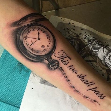 Top 112 Best “This Too Shall Pass” Tattoos - [2021 Inspiration Guide] This Too Shall Pass Quote, Quote Tattoo, Semicolon Tattoo, Omerta Tattoo, Clock Tattoo, Tattoo Font, Modern Tattoos, Tattoo Script, This Too Shall Pass