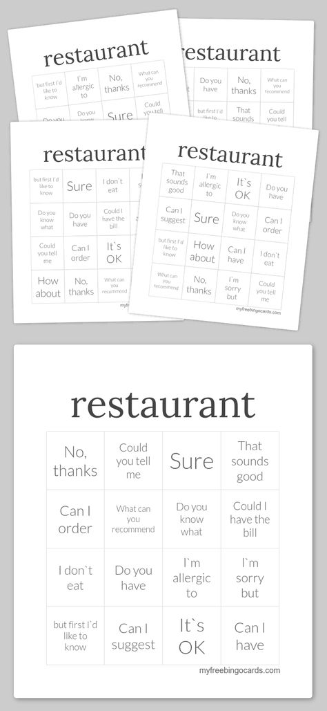 restaurant bingo Ice Breaker Bingo, Bingo Card Generator, Printable Bingo Cards, Free Printable Bingo Cards, Free Bingo Cards, Bingo For Kids, Self Esteem Worksheets, Self Esteem Activities, Respiratory Care