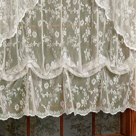 PRICES MAY VARY. Title: Curtain Chic, Inc. Cottage Garden Lace Balloon Shade 56 x 63. Product Type: Categories > Home Décor Products > Window Treatments > Curtains & Drapes > Valances French Lace Curtains, Wisteria Arbor, Lace Window Treatments, Country Shabby Chic Decor, Wisteria Design, Vintage Lace Curtains, Cottage Curtains, Lace Balloons, Window Accents