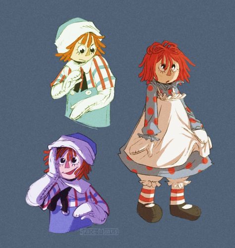 Different Drawing Styles, Cartoon Characters As Humans, The Crows, Ann Doll, Raggedy Ann And Andy, Movies And Series, Witch Art, Raggedy Ann, Cartoon Games