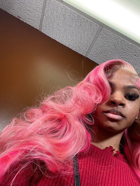 Colors For My Skin Tone, Curls Middle Part, Wig With Curls, Purple Pink Hair, Weave Hair Color, Birthday Hairstyle, Wig Installs, Frontal Wig Hairstyles, Classy Hairstyles